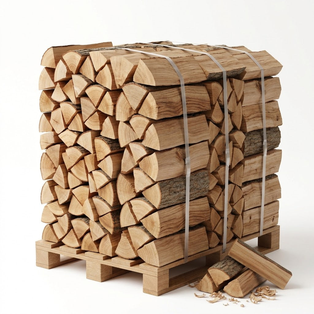 Palet Leña Seca de Roble y Haya XL - 50 cm (2 Estéreos / 900 kg approx.)