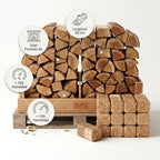 Palet Leña Seca de Roble y Haya XL - 50 cm (2 Estéreos / 900 kg approx.)